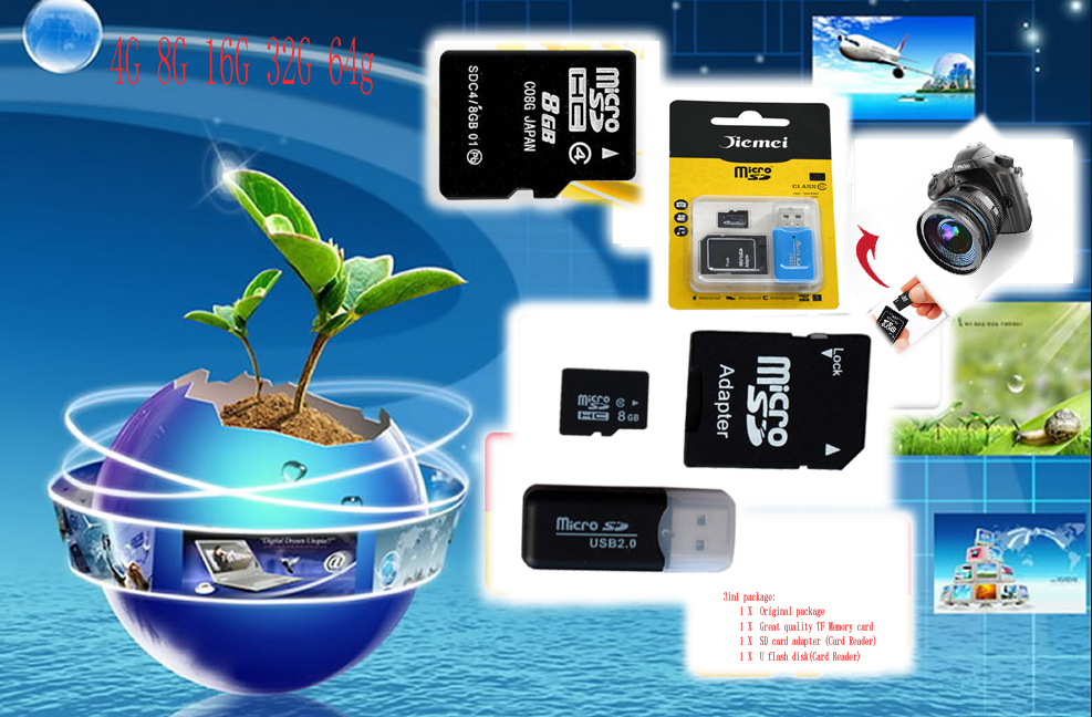 3IN1 memory card 64gb micro sd card 32gb class 10 microsd 16GB 8GB TF Card Flash