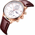 ALL SMALL DIAL WORK WATCH MEN QUARTZ WATCH MULTI FUNCTION WITH GENUINE LEATHER MENS SPORTS WATCHES