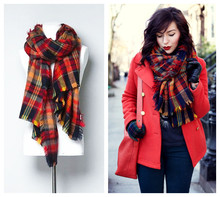 Za genuine Western Major hot fashion fashion Tartan scarfs Plaid colour lattice brand Scarf women’s scarves Shawl,190*90cm