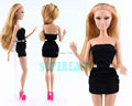 3 Pcs 1 x Strapless Slim Tight Dress Classic Black Wedding Party Gown 2 x Copy