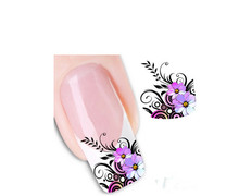 1 Sheet New Arrival Water Transfer nail sticker Decal Beauty Black Swan Feather water nail sticker