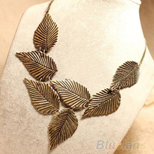 Trendy Women Bohemia Leaves Leaf Multilayer Pendant Chain Bib Choker Necklace pendants Jewelry 01Y7