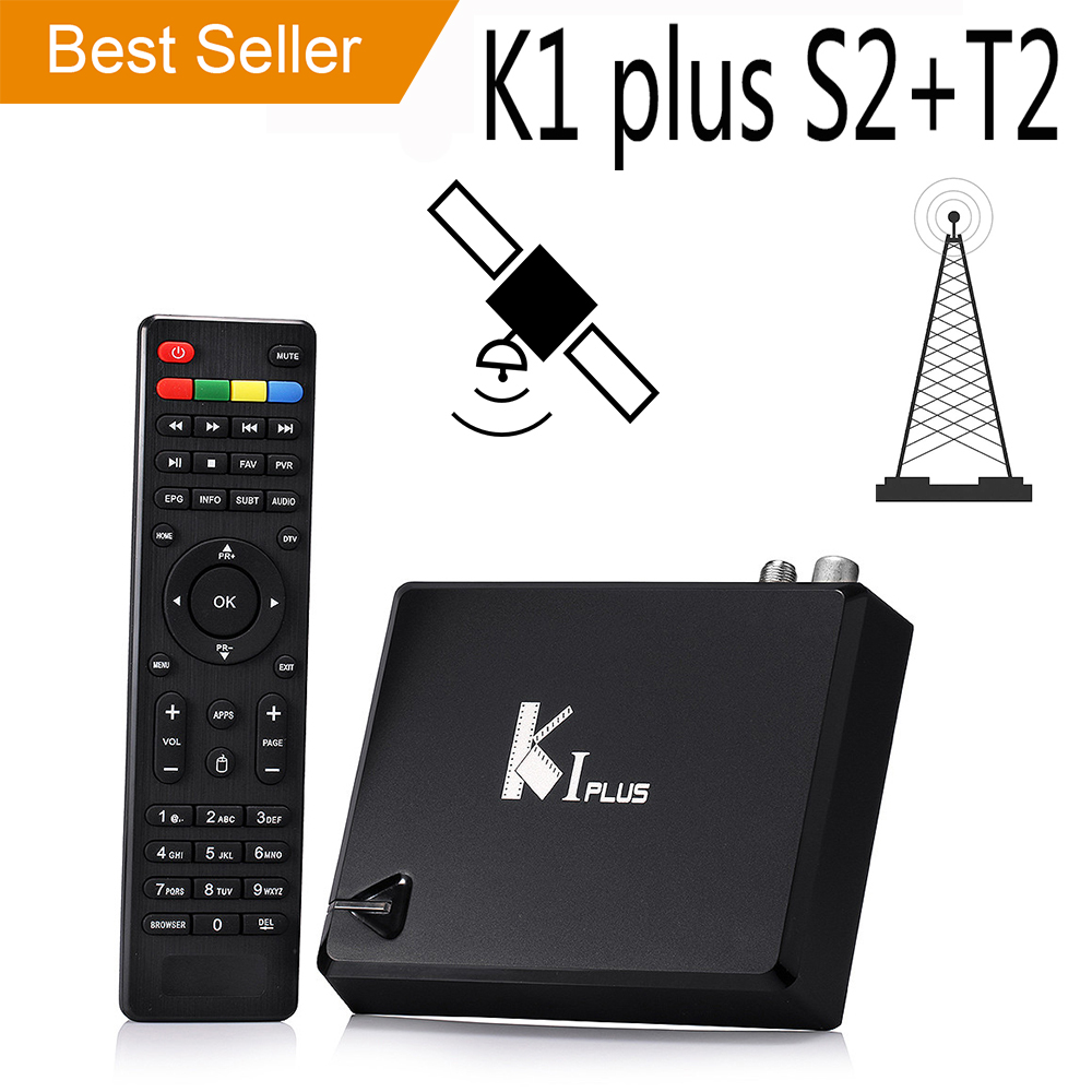 [Genuine] KI Plus K1 Plus +T2 S2 smart Android TV Box Amlogic S905 Quad Core 64-bit 1GB/8GB Support DVB-T2 DVB-S2 pk kiii m8s