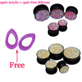 3pair lot 2pair 1pair Free Ear Expansions Tunnels Plugs Fashion Body Piercing Jewelry For women Ear