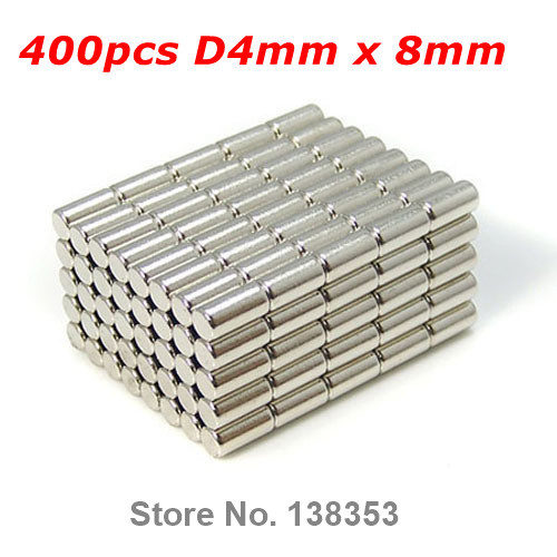 200pcs Bulk NdFeB Neodymium Rod Magnets Dia 4mm x 8mm N35 Super Powerful Strong Rare Earth NdFeB Cylinder Magnet