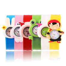 1pcs Slap Snap Silicone Gel candy color Wrist Watch Boy Girl Kids Cute 2014 Fashion Animal Cartoon new Hot!