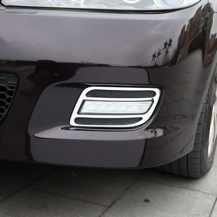 Car front Fog Light Lamp Cover Stainless steel trims 2pcs Fit For Mazda 6 M6 accessories