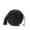 Small Circular Bag Women 2016 New Trendy Casual Chain Bag Tassels Plaid Shoulder Bag Ladies Japan