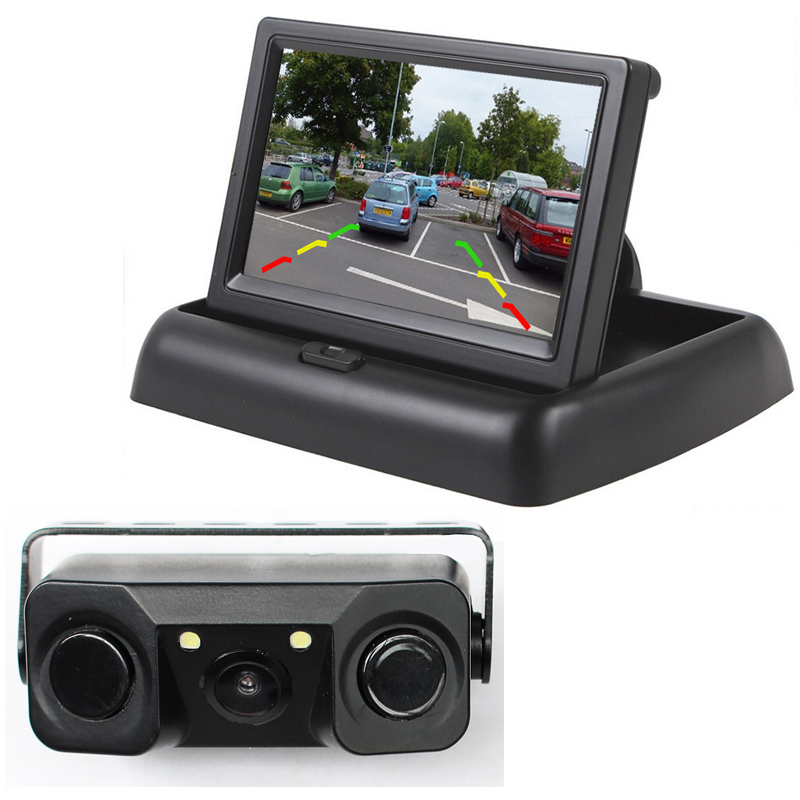 3 in 1 Sound Alarm CCD Car Reverse Backup LED Rear View Parking Camera Sensor Monitor + 4.3 inch LCD Car Video Foldable Monitor 3 in 1 Sound Alarm CCD Car Reverse Backup LED Rear View Parking Camera Sensor Monitor + 4.3 inch LCD Car Video Foldable Monitor