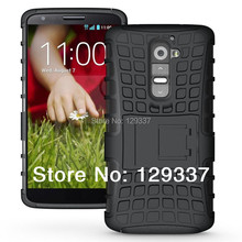 MOQ:1pcs TPU & PC 2 in 1 Hybrid Kickstand Hard Protector Silicone Hard Case Shell Cover Case For LG Optimus G2 D802