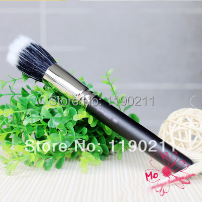 Free shipping 1x Makeup Cosmetic Beauty Duo Fiber Stippler Blush Foundation Powder Brush Black A2162 Pcl9