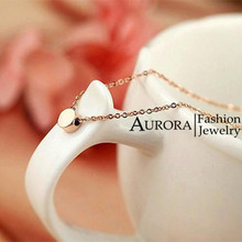 18K Rose Gold Plated Mini Bean Necklace Fashion Titanium Steel Jewelry Ladies Accessories