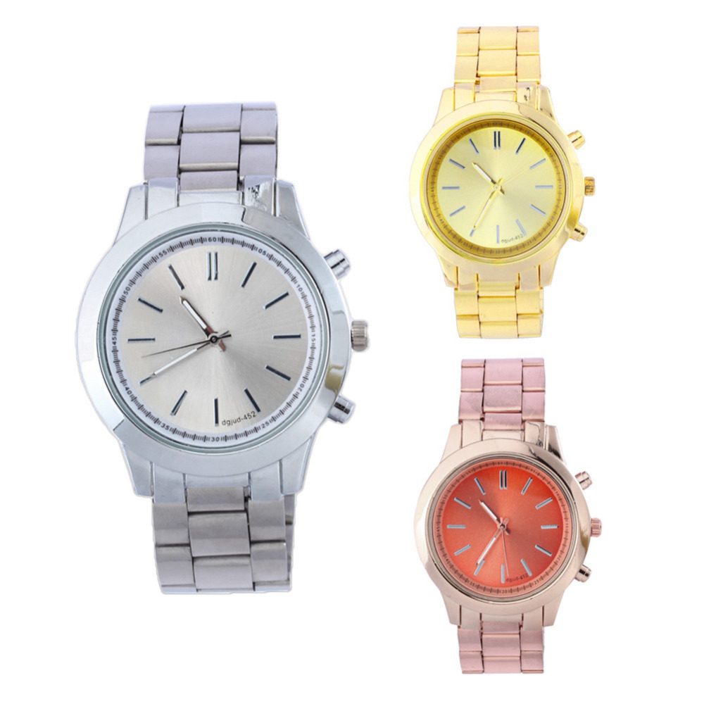 2015 HOT Fashion Women men couple Geneva steel Watch Steel Rhinestone watches Ladies Analog Quartz mechanical