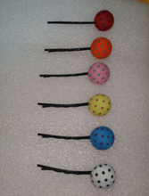 New coming!Hand made Dot button hairpin candy color hair clip girl clip 10pieces a lot wholsale price