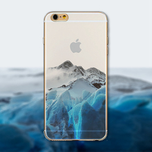 Ultra Thin Soft TPU Moblie Phone Cases Skin for Apple iPhone 5 5S 5G Mountains Painted
