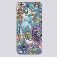 Water type pokemonn Design black skin case cover cell mobile phone cases for iphone 4 4s 5 5c 5s 6 6s 6plus hard shell