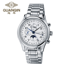 Origianl GUANQIN Fashion Casual Men Watches Top Brand Luxury Waterproof Automatic Mechanical Calendar Steel Body Men