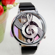 Leisure Style Inlaid Rhinestone Musical Notation Engraving With Delicate Quartz Dial Wrist Lady s Watch Gift