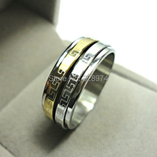 0 99 HOT NEW Fashion nice Jewelry 3 color Gold pretty rotation man woman Stainless steel
