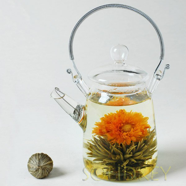 Hot selling beam lifting pot Glass teapot Flower pot Chinese tea set