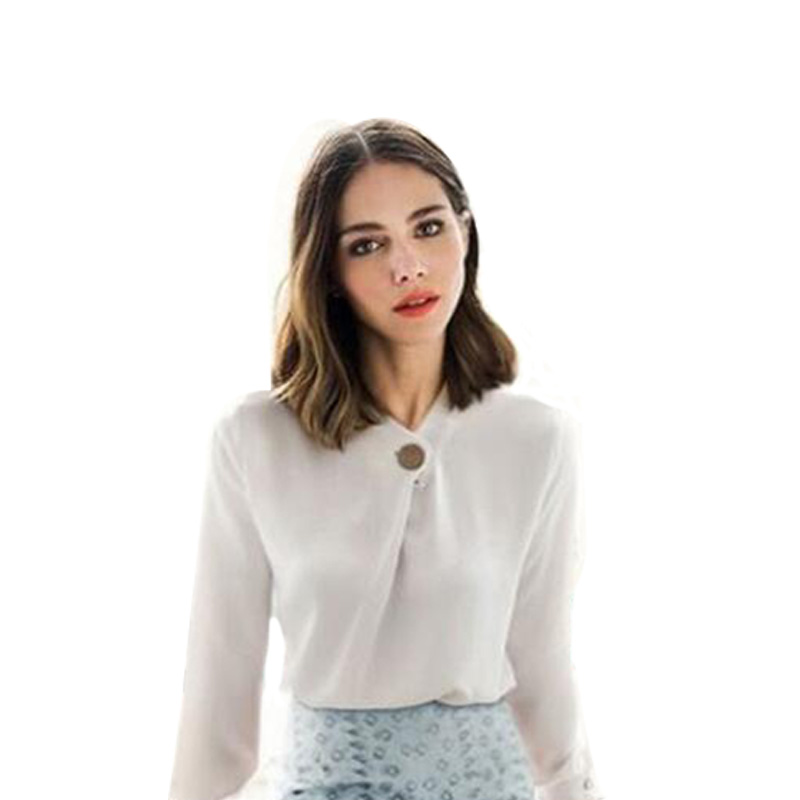 white blouses 2016 europen new small v neck was thin sleeve chiffon blouse white blouses 2016 europen new small v neck was thin sleeve chiffon blouse