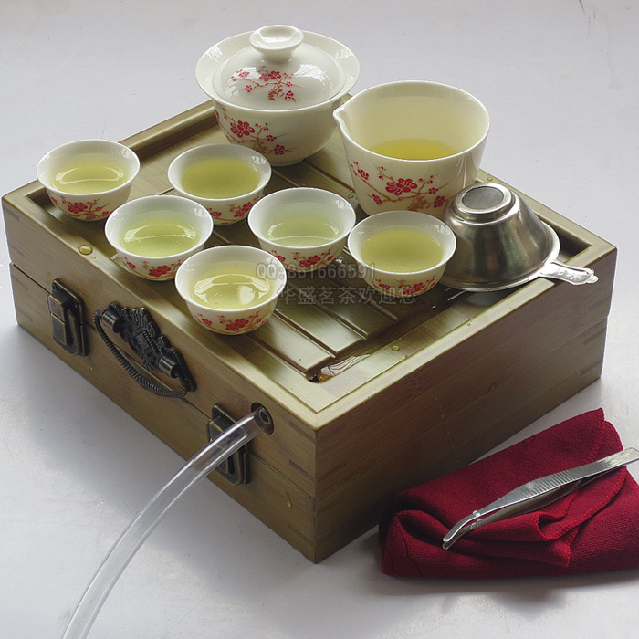 Portable travel tea set two in one travel tea bamboo tea tray sponge diaphragn car type
