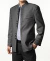 Beige grey high quality blazers mens woolen suits jacket short coats stand collar slim fit blazer