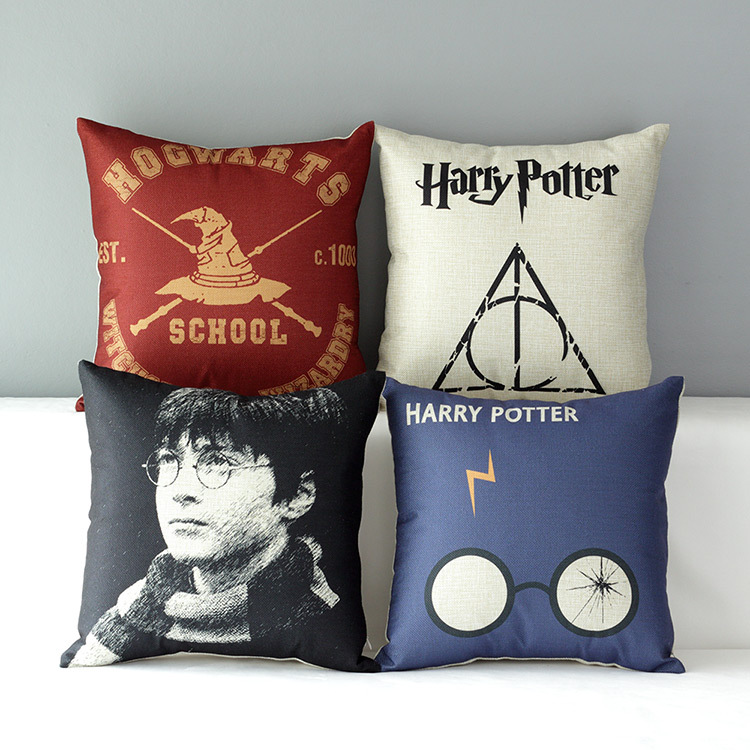 Anti-fading Harry Potter Soft Cotton Linen Throw Pillow Case Back Cushion Cover @homegarden