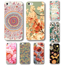 Flower Design Painted Back Cover Case For Apple iPhone 5 iPhone 5S Plastic Cases For iPhone5 Phone Shell