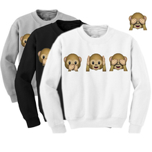 Sudaderas mujer 2015 Autumn Casual Cartoon kawaii Cute 3D Sweatshirt Women Monkeys Adventure Time Sweat shirt Hoddies Femme