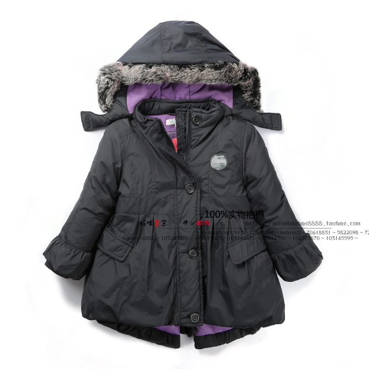 New 2015 autumn winter OUTERWEAR Kids clothes baby girls fashion hooded cotton padded coat children jackets