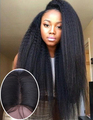 Brazilian Virgin Hair Kinky Straight Glueless Full Lace Human Hair Wigs Black Women 4 4 Silk