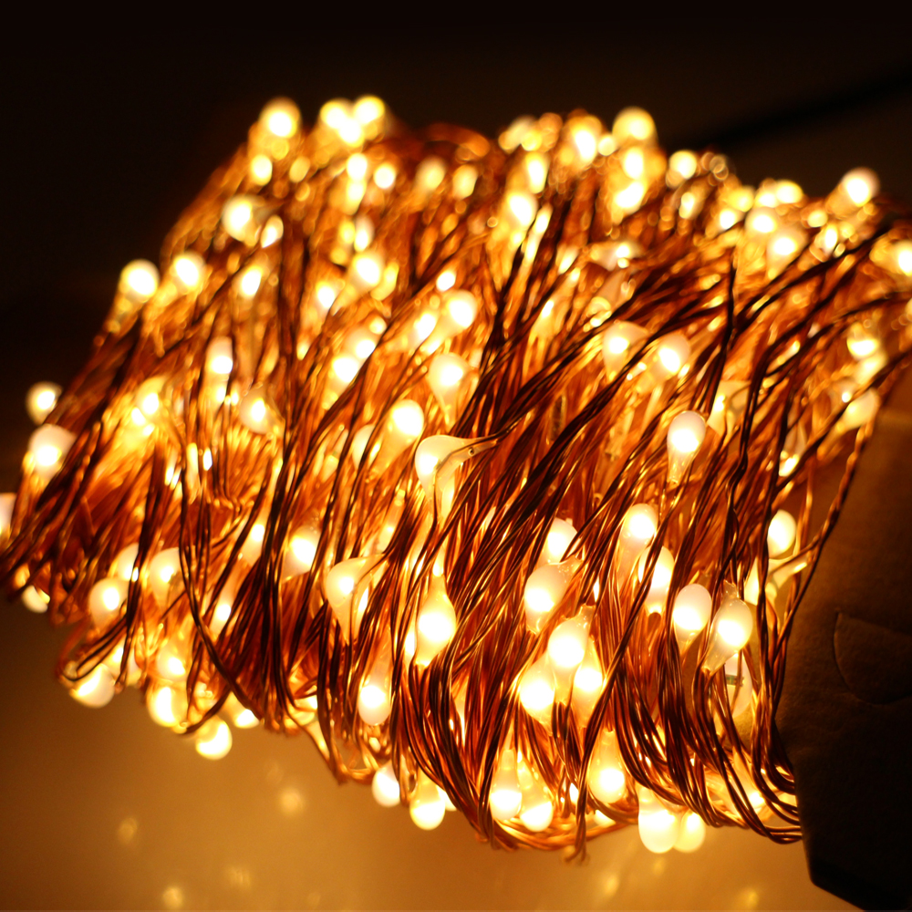 6 Colors 50M 165Ft 500 LEDs Copper Wire Warm White LED String Light Starry Lights Includes Power ...