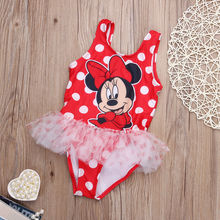 2016 Children Baby Girls Kids Swimwear Two Pieces Cartoon Minnies Toddler Mouse Beachwear Swimwear Swimsuit 2pcs Tankinis Bikini