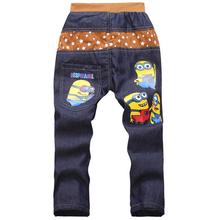 Kids 2016 Fashion Minion Clothes Girl/Boys Jeans For Children Slim Casual Pants