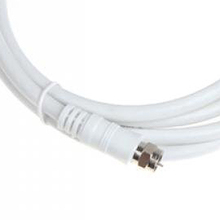JFBL Hot sale White 6.6ft 9.5mm 90 Degrees Male to F type Male Coaxial TV Satellite Antenna Cable