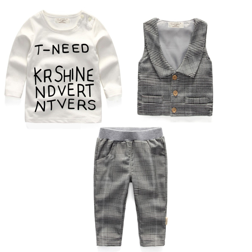 children clothes suit jacket pants shirt 3 pec put Spring font b clothing b font children