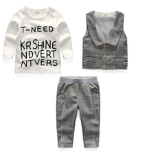 children clothes suit jacket + pants + shirt 3 pec put Spring clothing children’s clothing korean boys gentleman fashion set