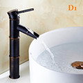 Free Shipping Black copper bathroom antique faucet fashion vintage hot and cold faucet wash basin mixer