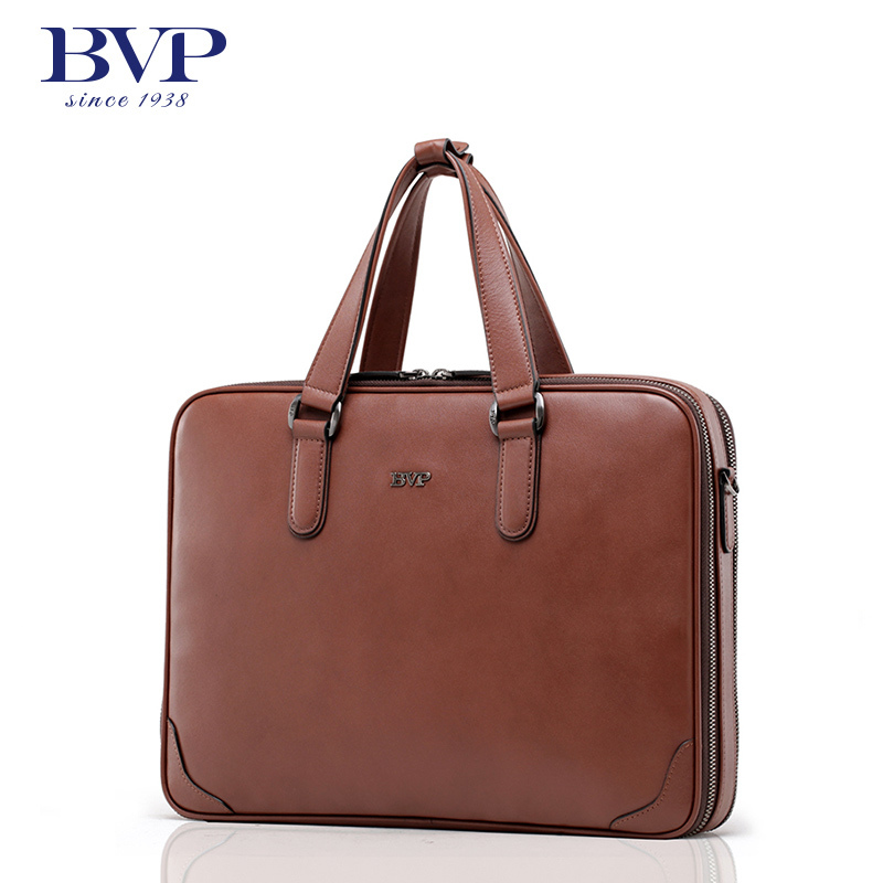 BVP high-end fashion men genuine real cowhide leather casual vintage laptop briefcase tote messenger shoulder T1014