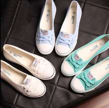 2016 summer womens casual shallow mouth slip on flat shoes girls fashion low top canvas shoes students shoe 3 styles size 35-39