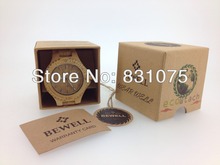 Square Wood Watches For Men With Chronograph Dial Dark Color New Arrival Stock Wood Watches For