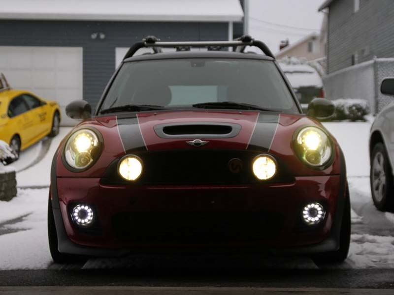 Автомобиль из светодиодов 12 В drl дневного света комплекты для мини купер R55 R56 R57 R58 R59 R60 100% водонепроницаемый дальнего туман