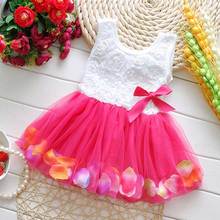 Hot Sale Child Baby Kleid Girls Summer 2016 Flower Bow Newborn Tutu Dress Infant Girl Dresses Birthday Princess Dress L-01