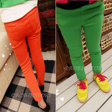 New Kid Clothing Hot Girls Jeans Candy Color Skinny Children Pants Baby Casual Long Pants Kids