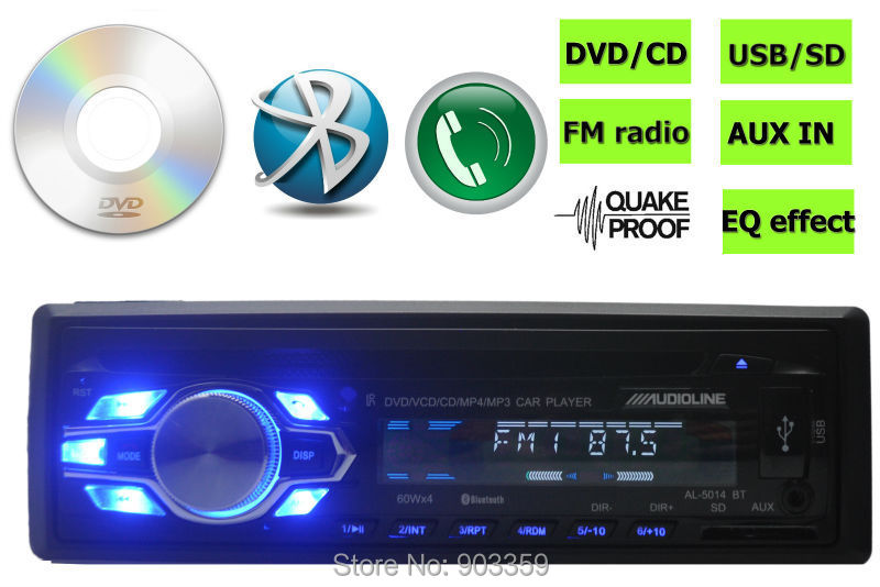 28 Car CD Receiver Car Stereo DVD Player 1 Din In-Dash,12V Car Audio FM radio TV OUT/USB/SD/MMC/AUX Remote Control