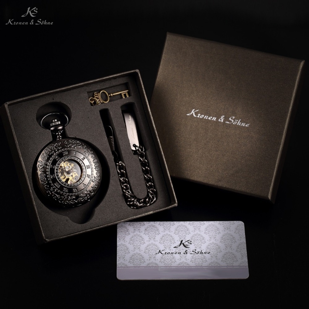 KS Retro Skeleton Alloy Case Copper Key Style Roman Dial Luxury Case Male Clock Mechanical Hand