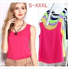 15 Candy Colors New Fashion 2016 Women Clothes Casual Sleeveless Tank Tops Round Neck Ladies Chiffon Top T-Shirt Vest