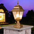 outdoor Antique Rustic E27 lawn pillar light Vintage black landscape fencing garden pillar lamp art deco