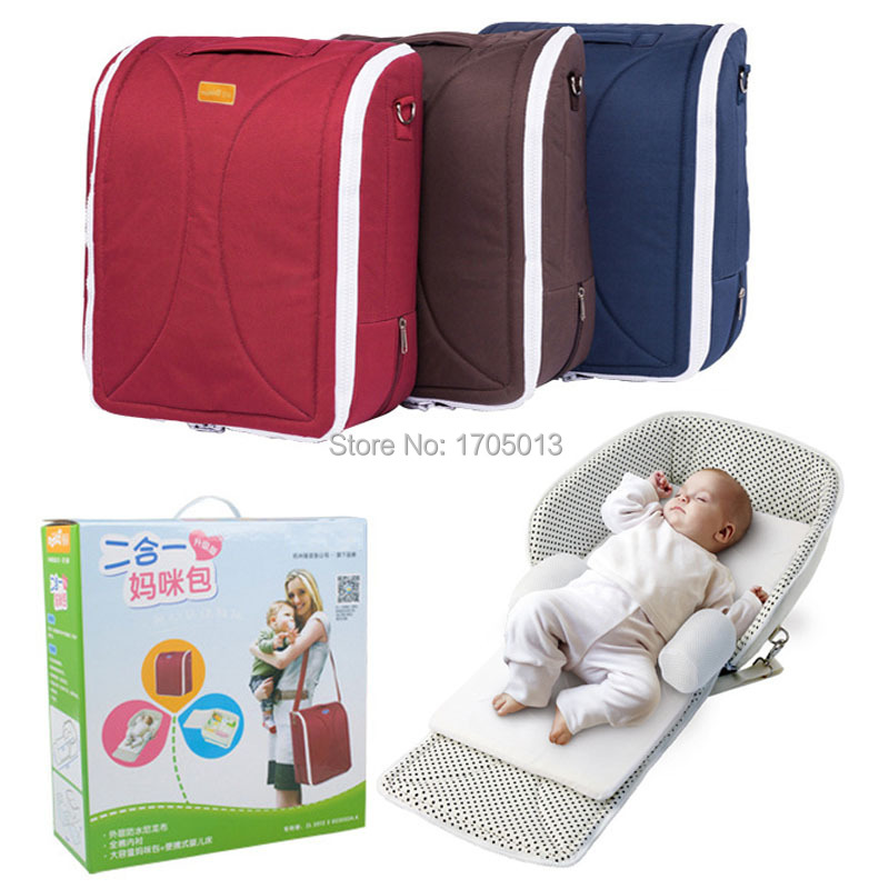 Фотография New Design multi-function mummy bags travel baby cot foldable travel couch portable bassinet 2 in 1 diaper bags